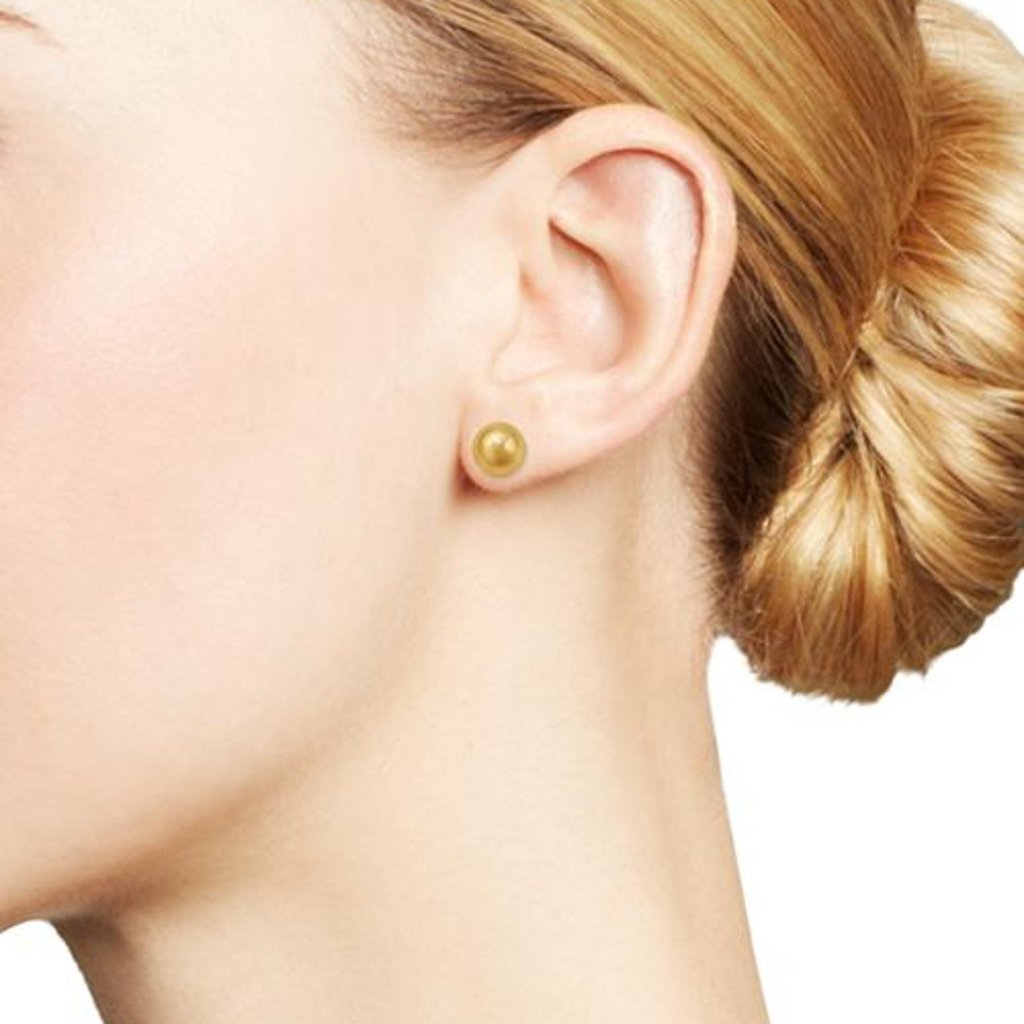 Rachel Koen Ball Stud Earrings 14k Yellow Gold 75 Mm 198$